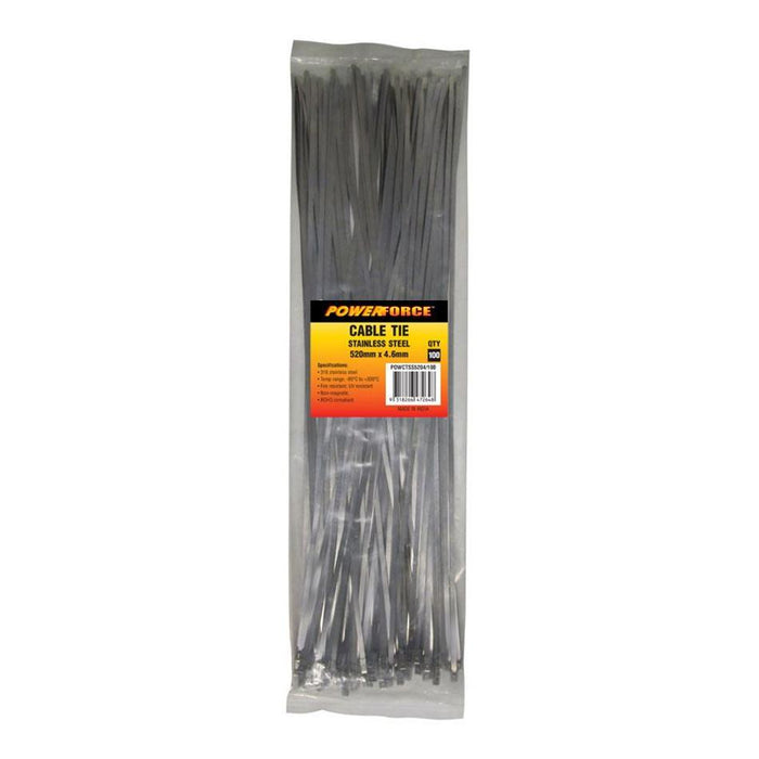 Powerforce Cable Tie 316Ss 520Mm X 4.6Mm 100Pk