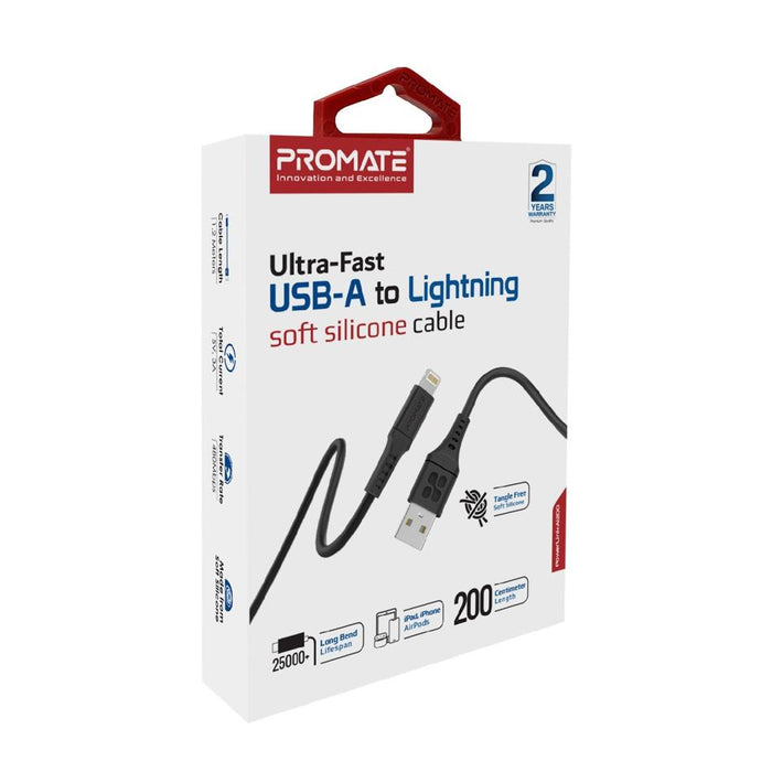 Promate 2M Usb-A To Lightning Data & Charge Cable