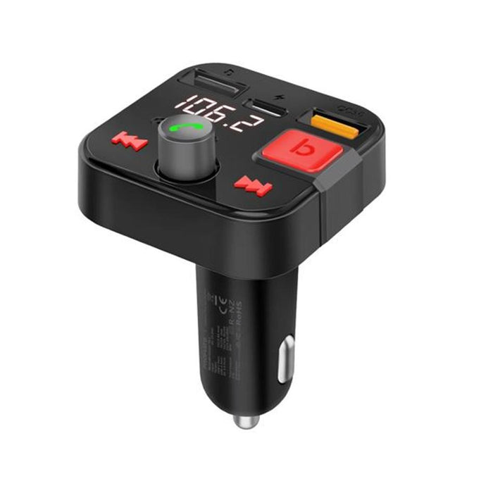 Promate Wireless In-Car Fm Transmitter With Usb-C & Usb-A