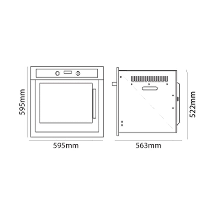 Parmco 600mm Side Opening Oven Stainless Steel 7 Functions PPOV-6S-SIDE-1