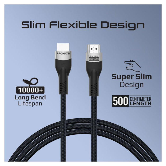 Promate 5M Hdmi 2.1 Ultra Hd Super Slim Audio Video Cable.