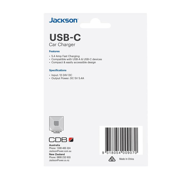 Jackson 5.4A Dual Port In-Car Phone Charger PTUSB54CIG