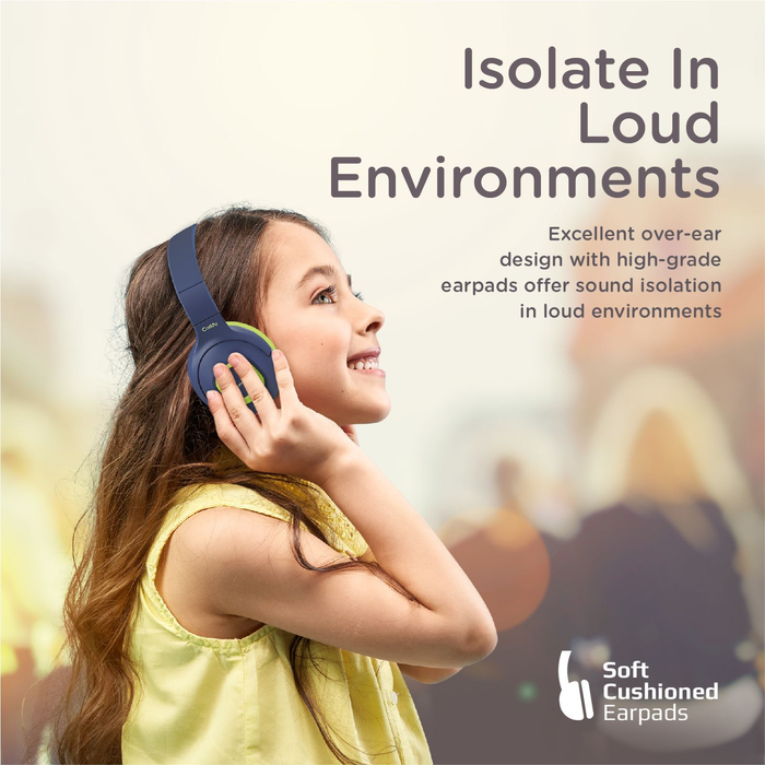 Promate Child-Safe Wireless Bluetooth Over-Ear Headphones - Emerald