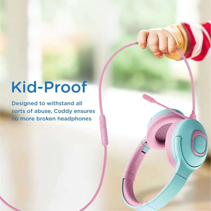 Promate Child-Safe Wireless Bluetooth Over-Ear Headphones.