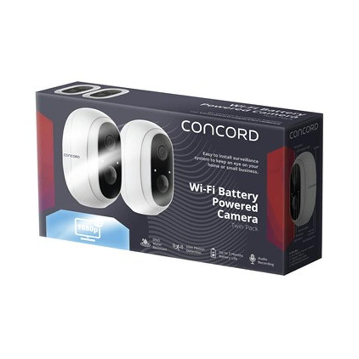 Concord Wi-Fi Battery Powered Twin Pack Cameras QC3912