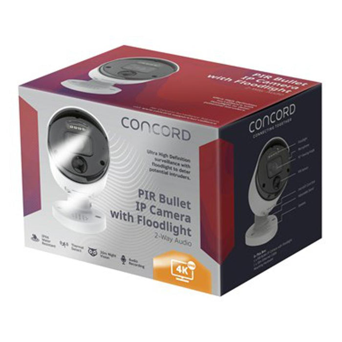 Concord 4K Pir Bullet Ip Camera With Floodlight QC5732
