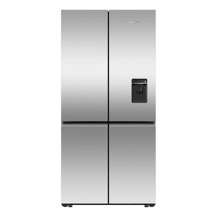 Fisher & Paykel Freestanding Quad Door Refrigerator Freezer, 90.5cm, 690L, Ice & Water RF730QNUVX1