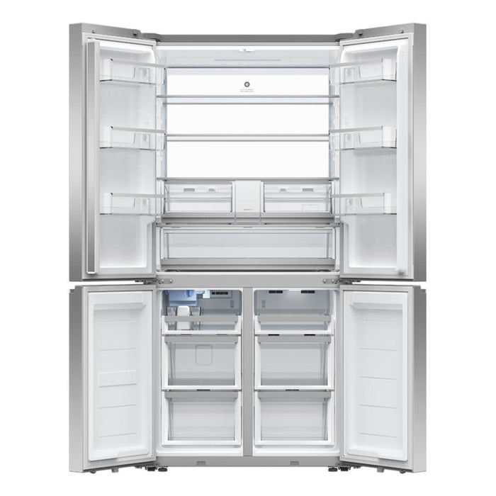 Fisher & Paykel Freestanding Quad Door Refrigerator Freezer, 90.5cm, 690L, Ice & Water RF730QNUVX1