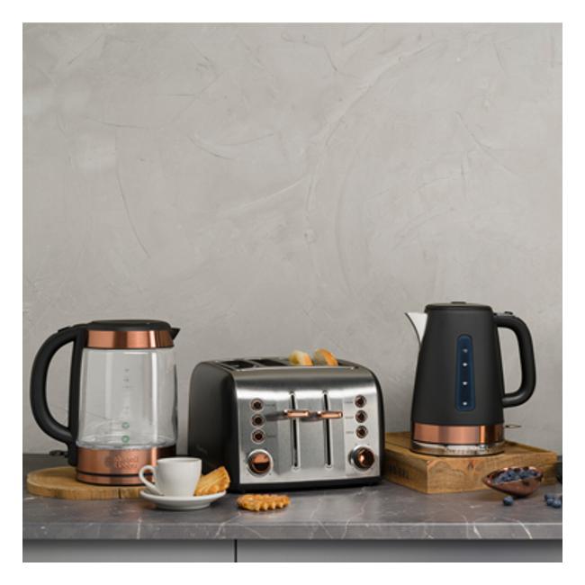 Russell Hobbs Brooklyn Glass toaster and Kettle nz- Copper RHK172