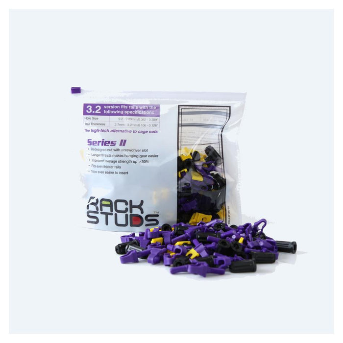Rackstuds Series Ii 100-Pack Purple Smart Rack Mounting System.