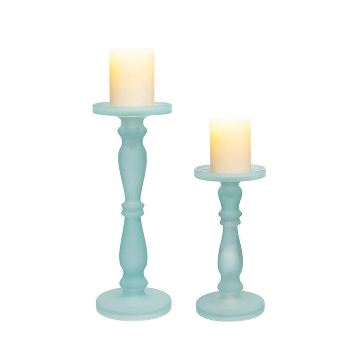 Rembrandt Frosted Blue Candle Holders Set/2 SE2765