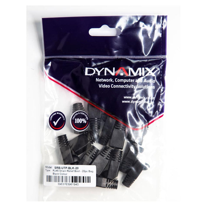 Dynamix Black Rj45 Strain Relief Boot  SRB-UTP-BLK-20