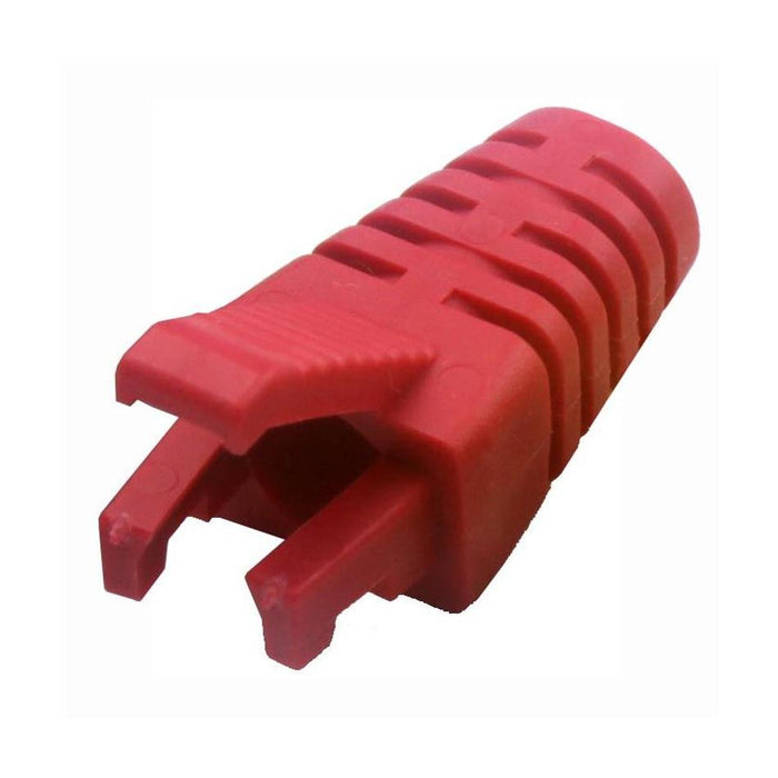 Dynamix Red Rj45 Strain Relief Boot - Slimline With Clip Protector
