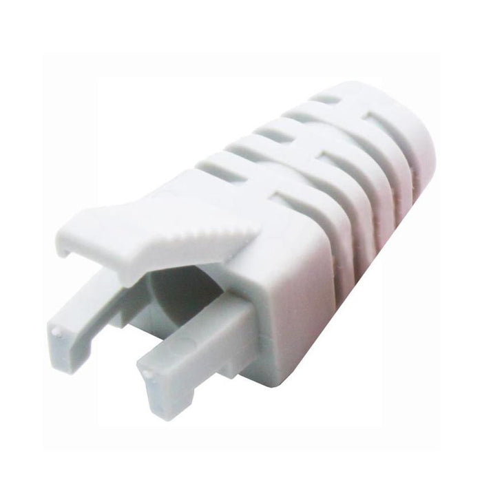 Dynamix White Rj45 Strain Relief Boot - Slimline With Clip Protector