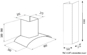 Parmco 90cm Curved Glass Canopy Rangehood (T4-11GLA-9L)