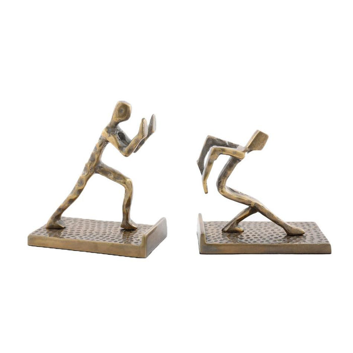 Rembrandt Aluminium Pushing People Bookends - 1 Pair TK1264