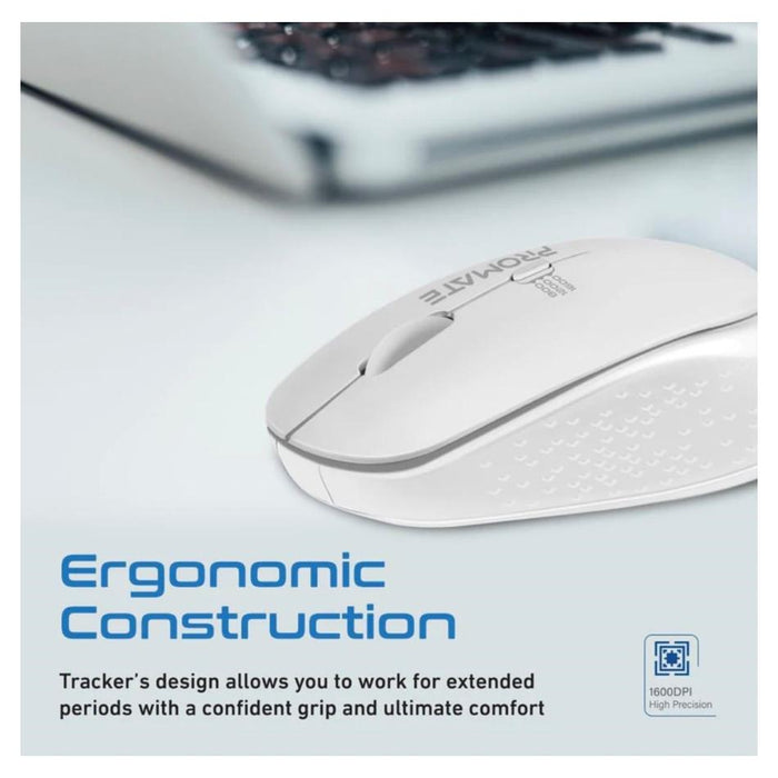 Promate Ergonomic Wireless Mouse 800/1200/1600 Dpi TRACKER.WH