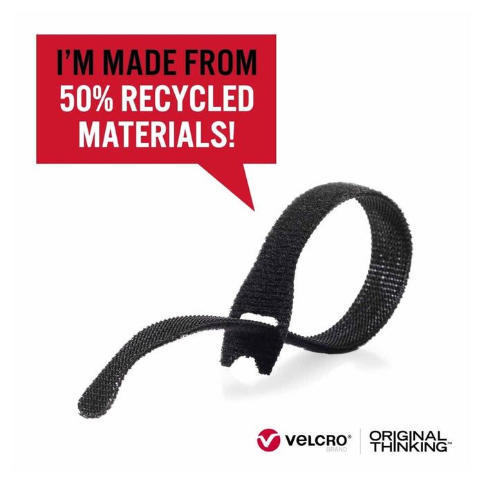 Velcro Brand Eco Pre-Cut 6Pk Straps Made From 50% Recycled Materials.