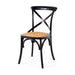 Villa Aged Black X-Back Chair with Rattan Seat 2