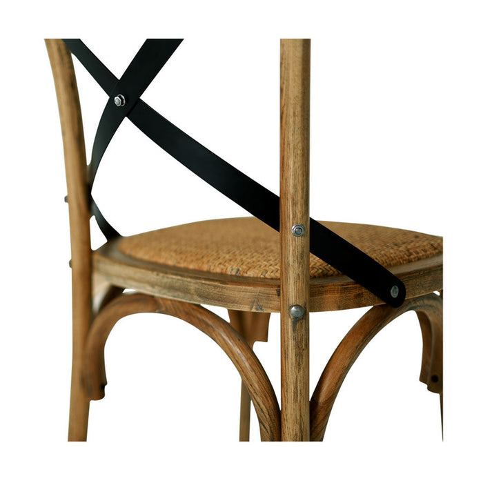 Villa Smoked Oak X-Back Chair with Rattan Seat 6