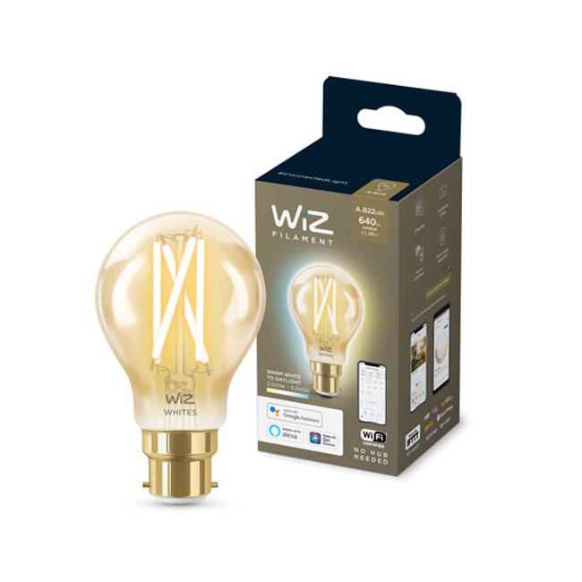 Wiz Amber Filament Wi-Fi+Ble 50W A60 B22 920-50 Bulb WIZ017501