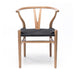 Wishbone Natural Oak Dining Chair with Black Rope Seat 1