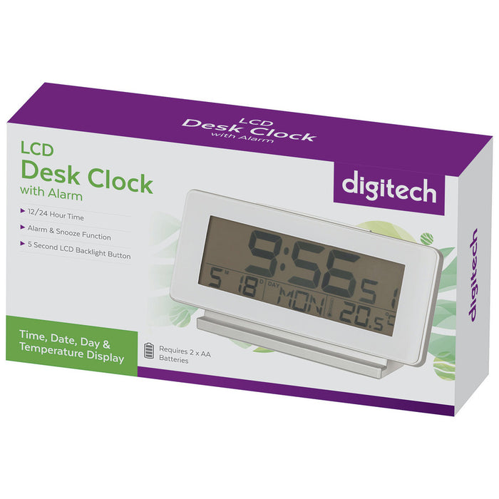 Digitech LCD desk clock with alarm XC0232