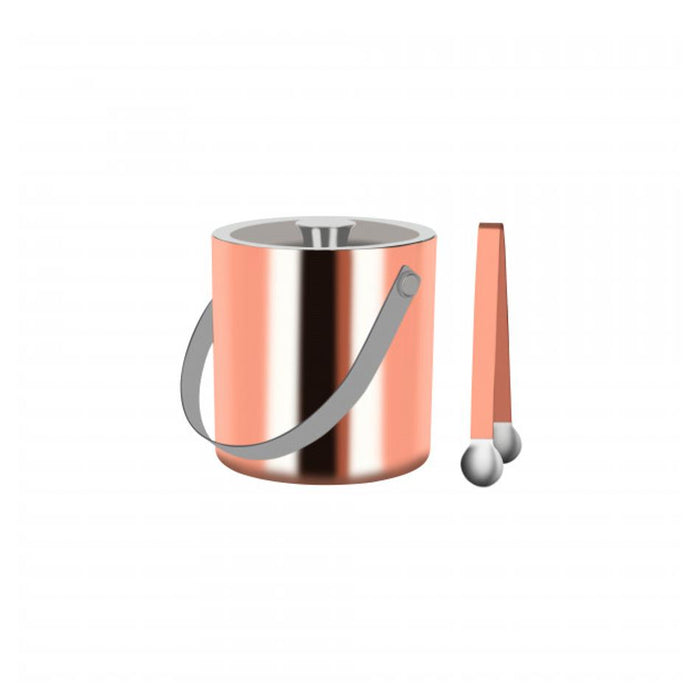 Zanzi Double Wall Ice Bucket with Tongs - Rose Gold Z1000