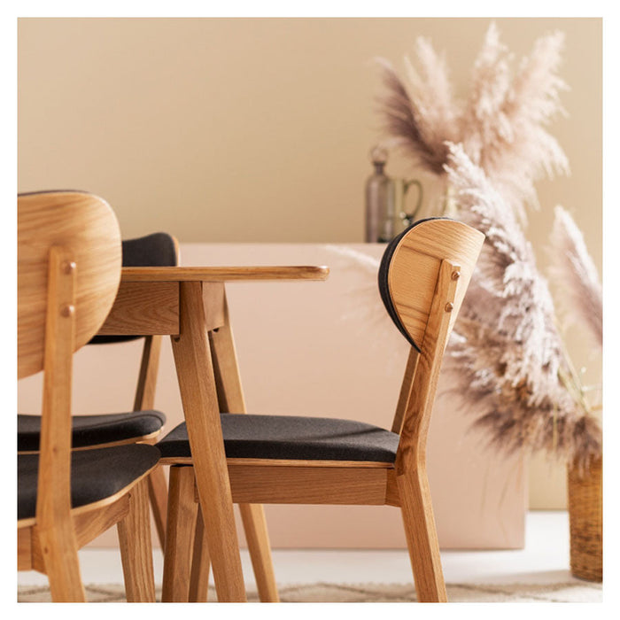 Zurich Mid-Grey Oak Dining Chair lifestyle 1
