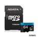 ADATA Premier microSDXC UHS-I A1 V10 Card 64GB + Adapter - Folders