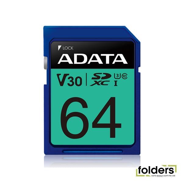 ADATA Premier Pro UHS-I U3 V30 SDXC Card 64GB - Folders