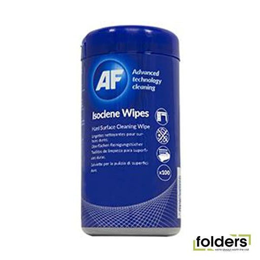 AF Isoclene Anti-Bacterial Office Wipes Tub of 100 - Folders