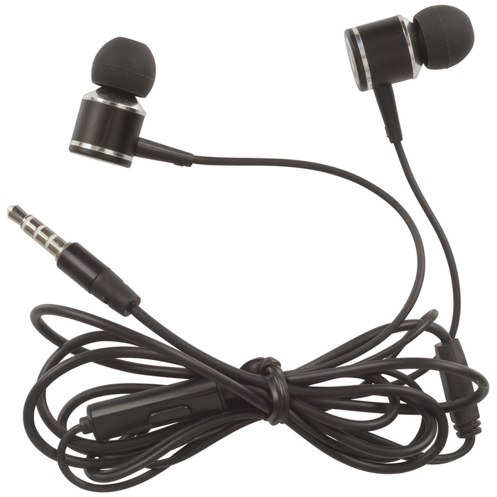 Aluminium Stereo Earphones with Microphone and Volume Control - Folders