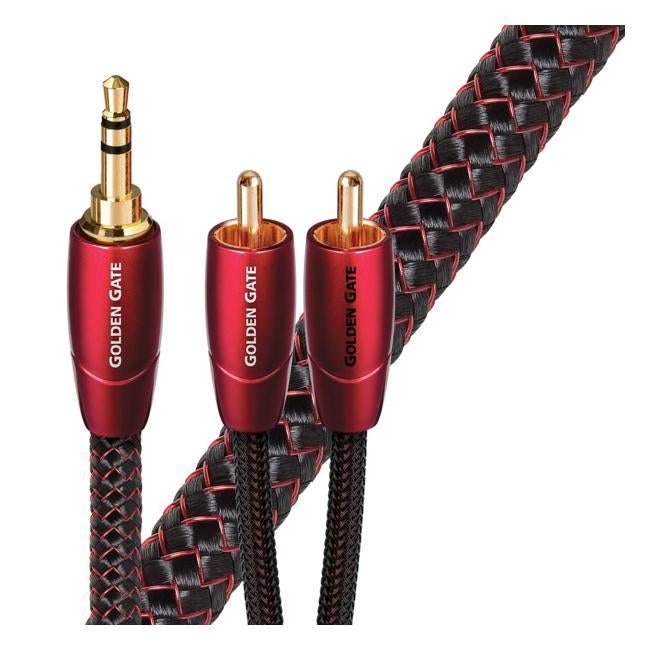 Audioquest Golden Gate 2M 3.5Mm To 2 Rca. Solid Perf Surface Copper