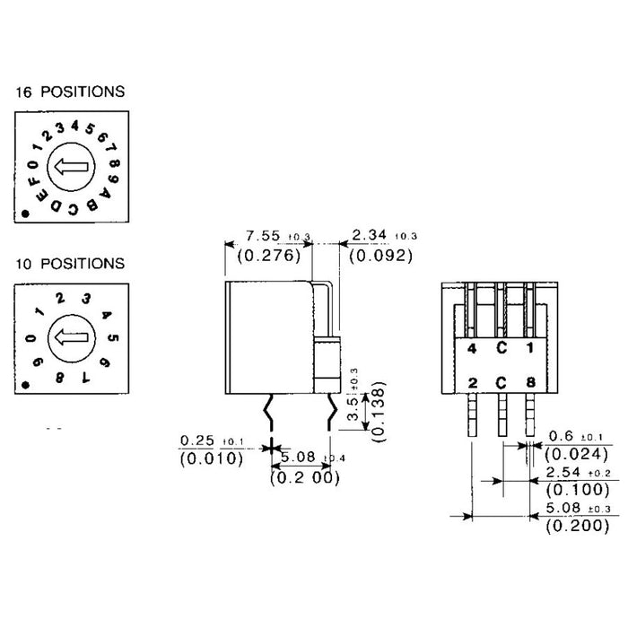 Binary Coded DIL Rotary Switches - BINARY CODED HEX - Folders
