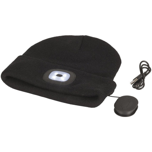 Black Beanie with Bluetooth® Speakers and LED Torch - Folders