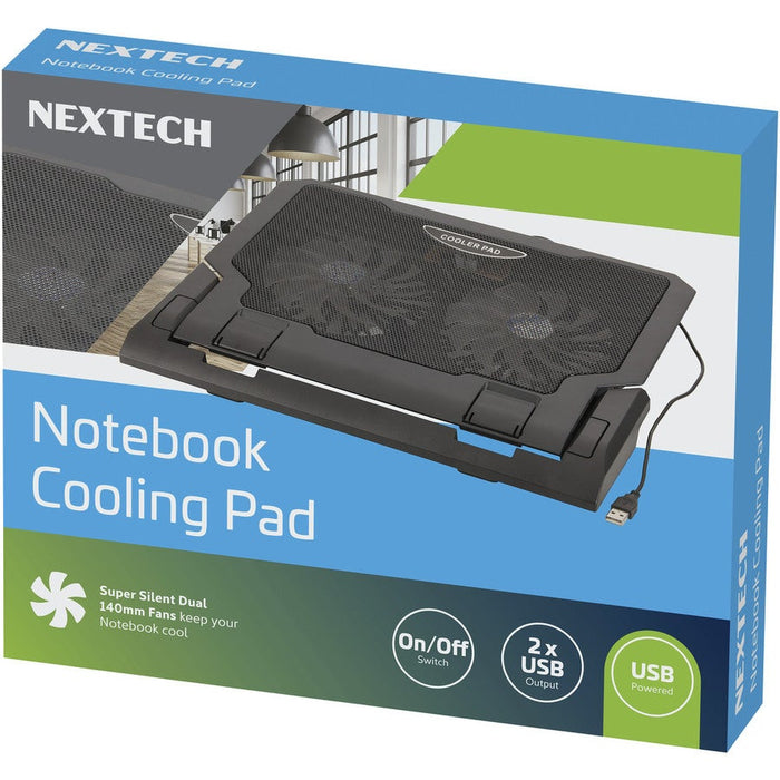 Black Dual Fan Cooling Pad for Notepads - Folders