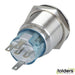 Blue 19mm ip67 metal pushbutton momentary switch with iluminated power indicator - Folders