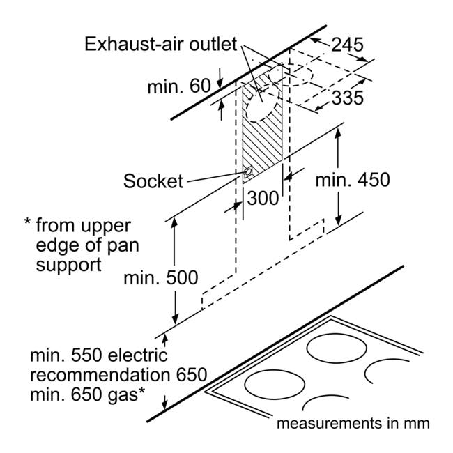 Bosch Series 6 90cm Stainless Wall-Mounted Canopy Rangehood