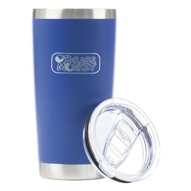 Brass Monkey 590Ml Blue Stainless Steel Cup With Push Lid