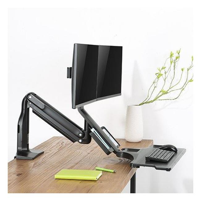 Brateck 17"-27" Dual Monitor Sit-Stand Desk Converter.