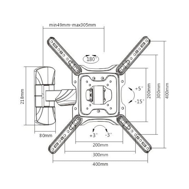 Brateck 23-55" Full Motion TV Wall Mount