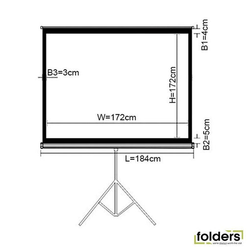 BRATECK 96' Projector screen with Tripod. Perfect for education, - Folders