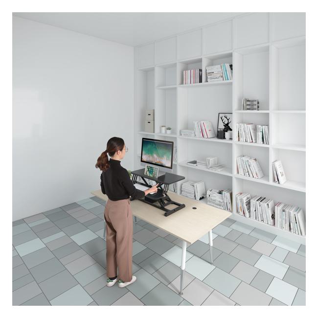 Brateck Electric Scissor Lift Desktop Sit-Stand Workstation