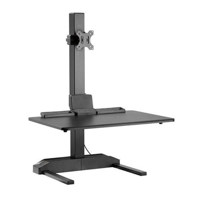 Brateck Electric Sit-Stand Desk Converter With Single Monitor Mount
