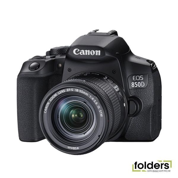 Canon EOS 850D 24.1MP APS-C DSLR Camera 18-55 Single Lens Kit - Folders