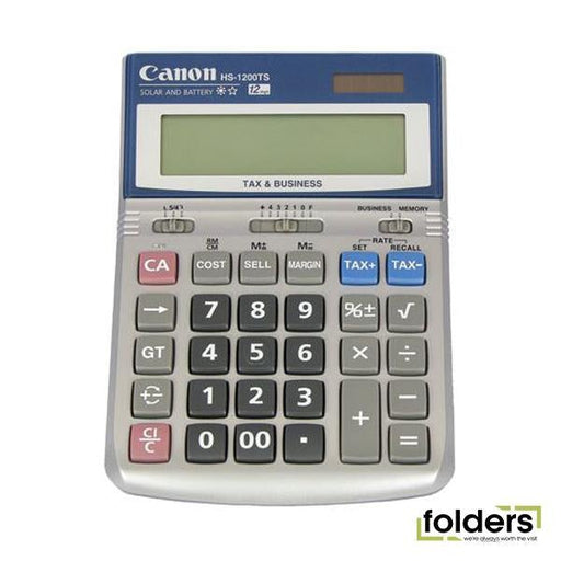 Canon HS-1200TS Solar & Battery 12 Digit Calculator - Folders