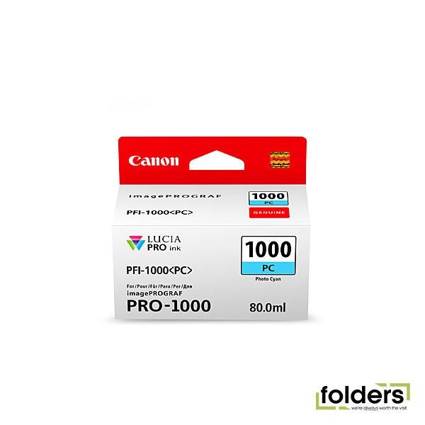 Canon PFI1000 Ph Cyan Ink Cartridge - Folders