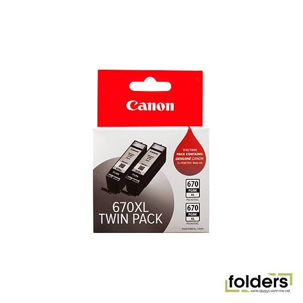 Canon PGI670XL Blk Ink Twin Pk - Folders