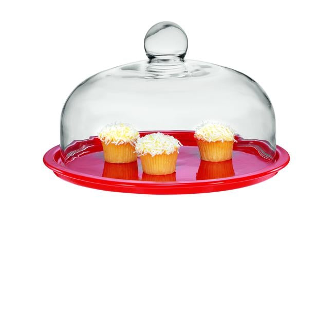 Chasseur La Cuisson Cake Platter with Lid Red